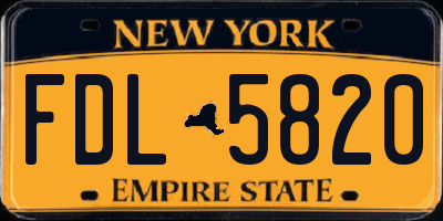 NY license plate FDL5820