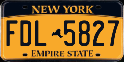 NY license plate FDL5827