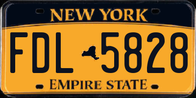 NY license plate FDL5828