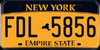 NY license plate FDL5856