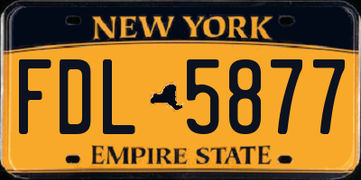 NY license plate FDL5877