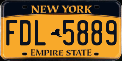 NY license plate FDL5889