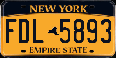 NY license plate FDL5893