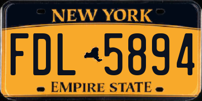 NY license plate FDL5894