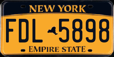 NY license plate FDL5898
