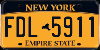 NY license plate FDL5911