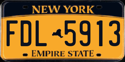 NY license plate FDL5913