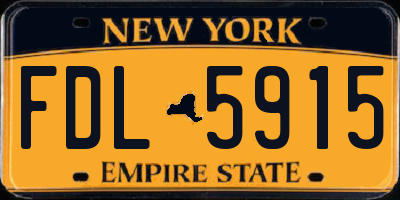NY license plate FDL5915