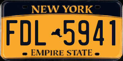 NY license plate FDL5941