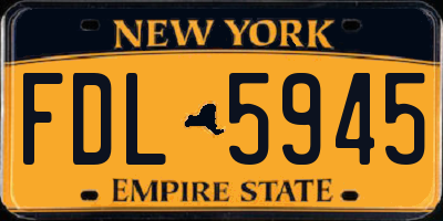 NY license plate FDL5945