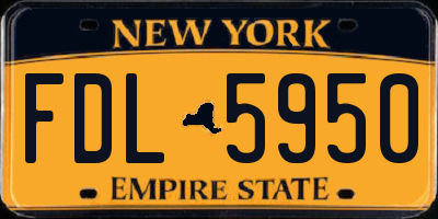 NY license plate FDL5950