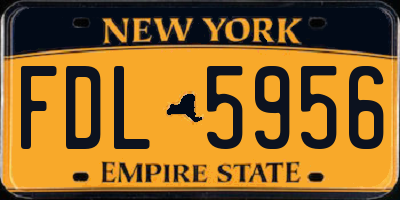 NY license plate FDL5956