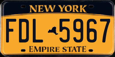 NY license plate FDL5967
