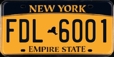 NY license plate FDL6001