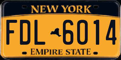 NY license plate FDL6014