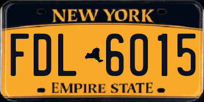 NY license plate FDL6015