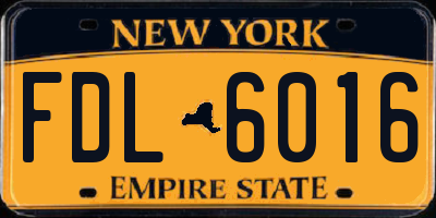NY license plate FDL6016