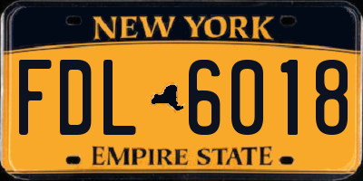 NY license plate FDL6018