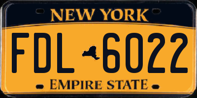 NY license plate FDL6022