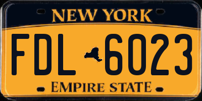 NY license plate FDL6023