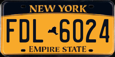 NY license plate FDL6024