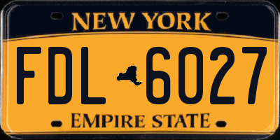NY license plate FDL6027