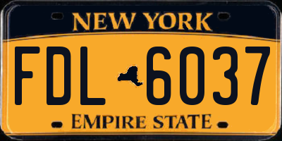 NY license plate FDL6037