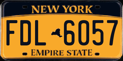 NY license plate FDL6057