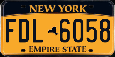 NY license plate FDL6058