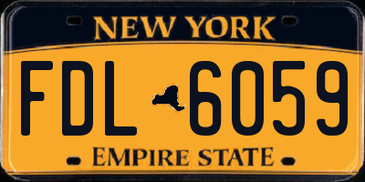 NY license plate FDL6059
