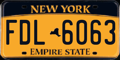 NY license plate FDL6063