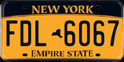NY license plate FDL6067
