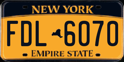 NY license plate FDL6070