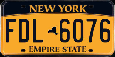 NY license plate FDL6076