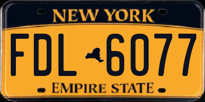 NY license plate FDL6077