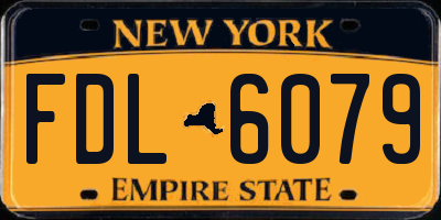 NY license plate FDL6079