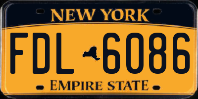 NY license plate FDL6086