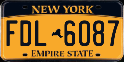 NY license plate FDL6087
