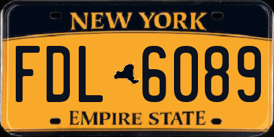 NY license plate FDL6089