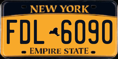 NY license plate FDL6090