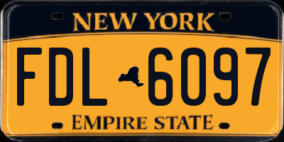 NY license plate FDL6097