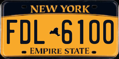 NY license plate FDL6100