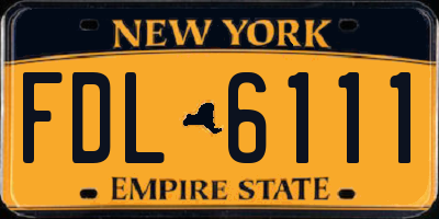 NY license plate FDL6111