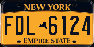 NY license plate FDL6124