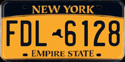 NY license plate FDL6128
