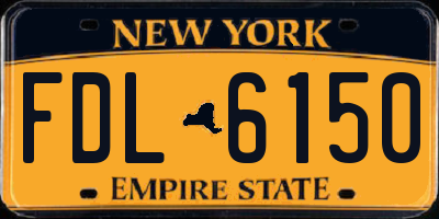 NY license plate FDL6150