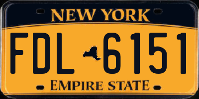 NY license plate FDL6151