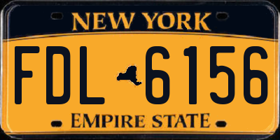 NY license plate FDL6156