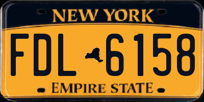 NY license plate FDL6158