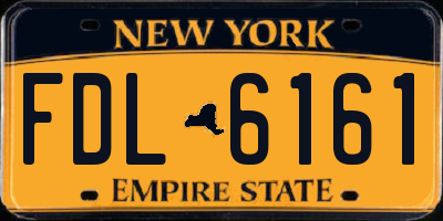 NY license plate FDL6161